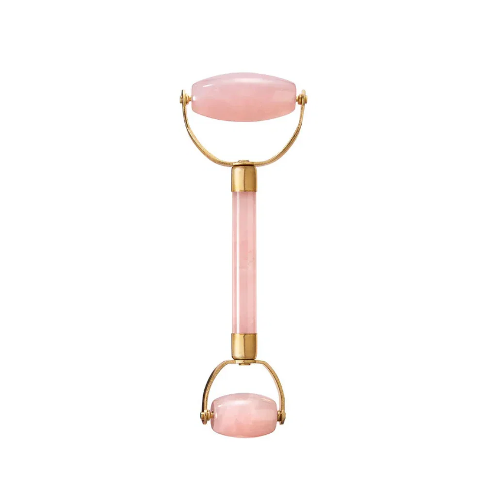 Image of White Lotus Genuine Double Headed Rose Quartz Roller