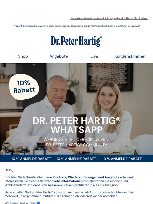 Dr. Peter Hartig® jetzt auch auf WhatsApp