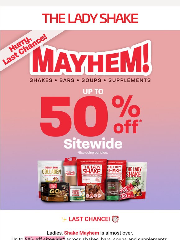 Last Chance. Up to 50% OFF Everything. ✨