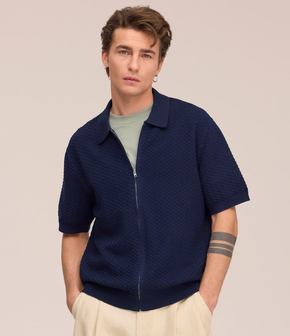 'Gustav' Textured Stitch Cardigan