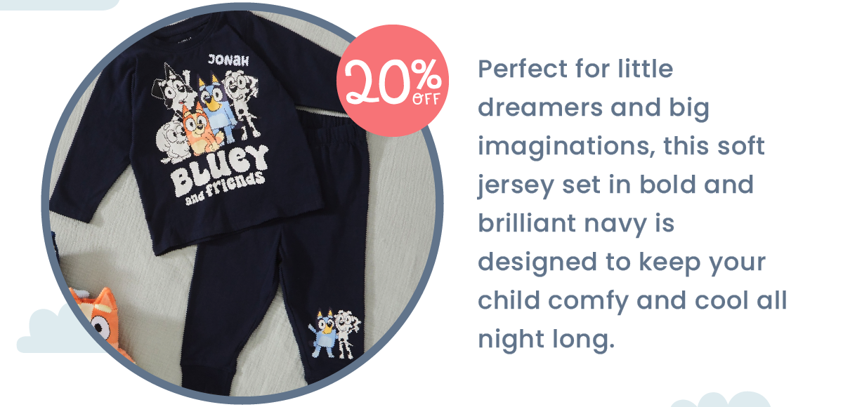 Name It Personalised Navy Bluey Pyjamas