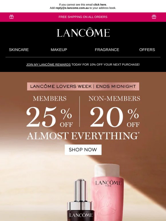 ENDS MIDNIGHT: Up to 25% OFF!