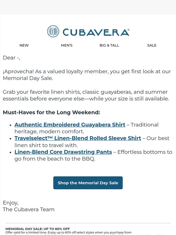 Your Loyalty Perk: First Look at the Memorial Day Sale