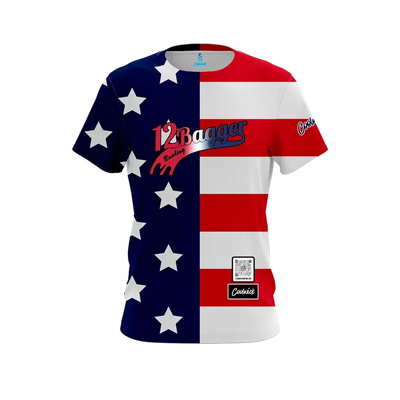 Image of 12Bagger Reign American Flag CoolWick Bowling Jersey
