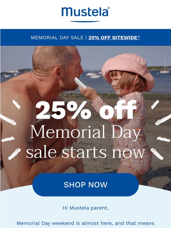 ☀️ 25% off Memorial Day sale starts now