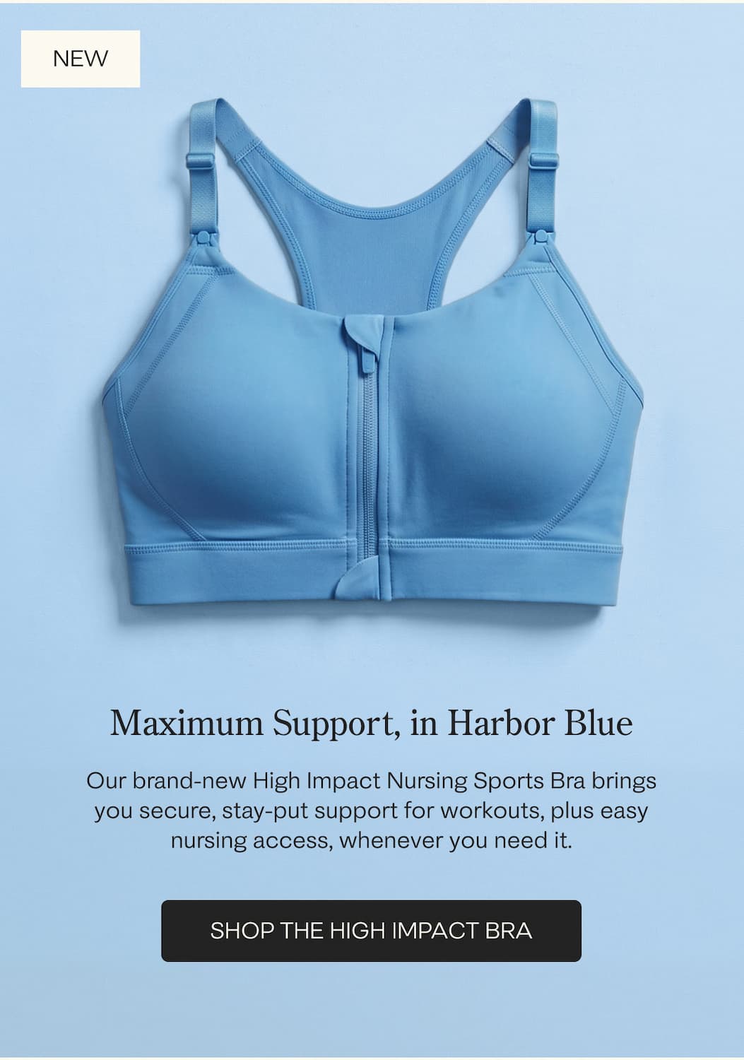 High Impact Sports Bra in Harbor Blue