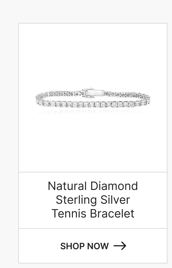 Natural Diamond Sterling Silver Tennis Bracelet. Shop Now