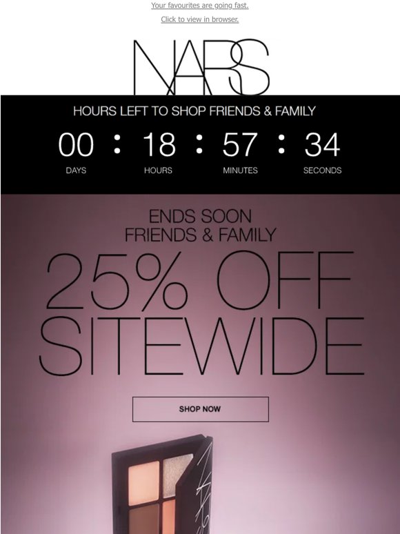 Last call: 25% off sitewide. Up to 40% off last chance.