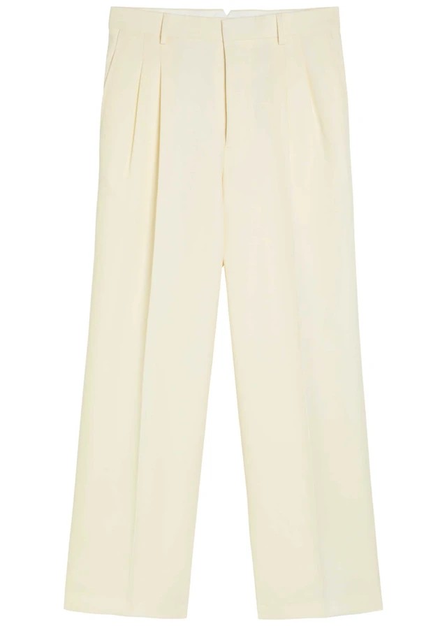 AMI PARIS Pleated wide-leg wool trousers