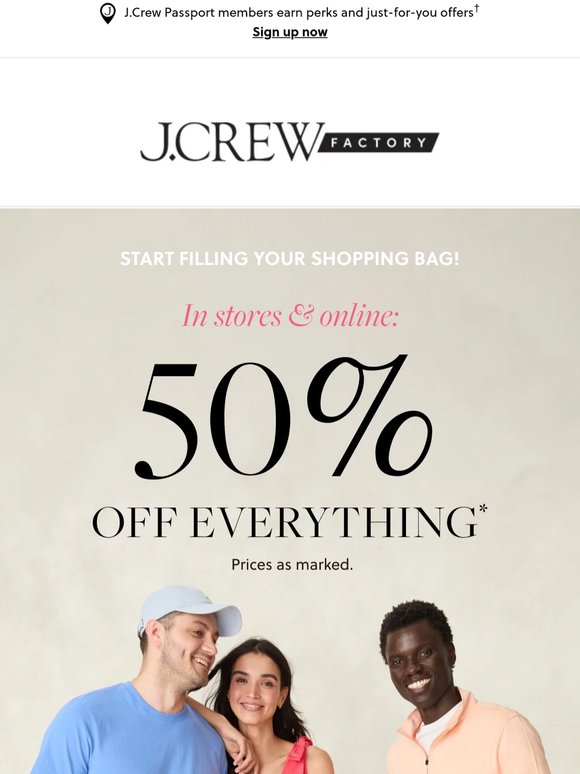 50% off new arrivals, start filling your bag immediately!