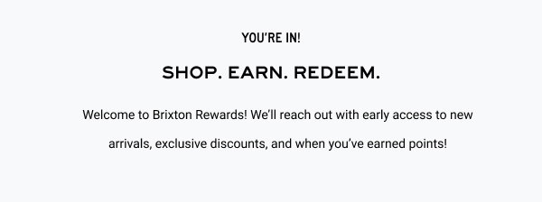 Welcome to Brixton Rewards!