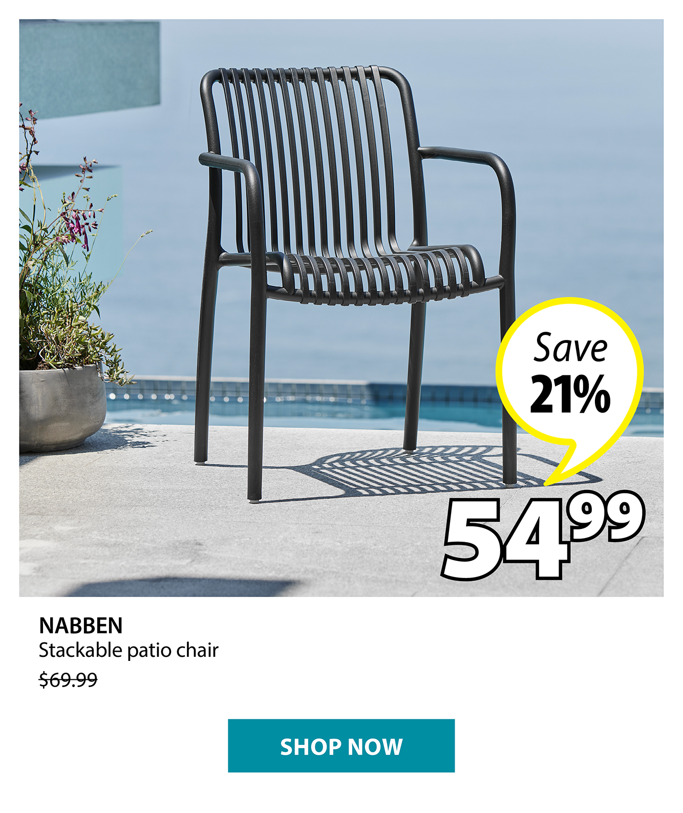 NABBEN Stackable patio chair | Save 21%