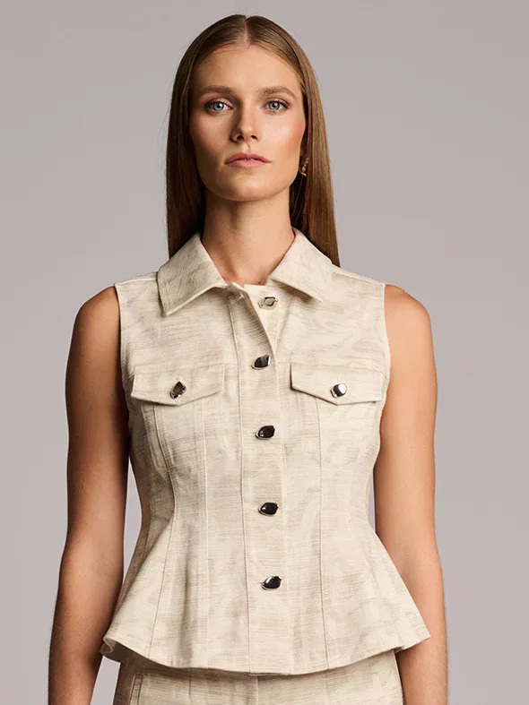 Image of  Skylar Top - Camo Print Ivory