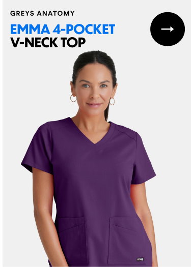 Grey's Anatomy Spandex Stretch | Emma 4-Pocket V-Neck Top | Shop Now