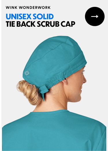 Wink Wonderwork | Unisex Solid Tie Back Scrub Cap | Shop Now