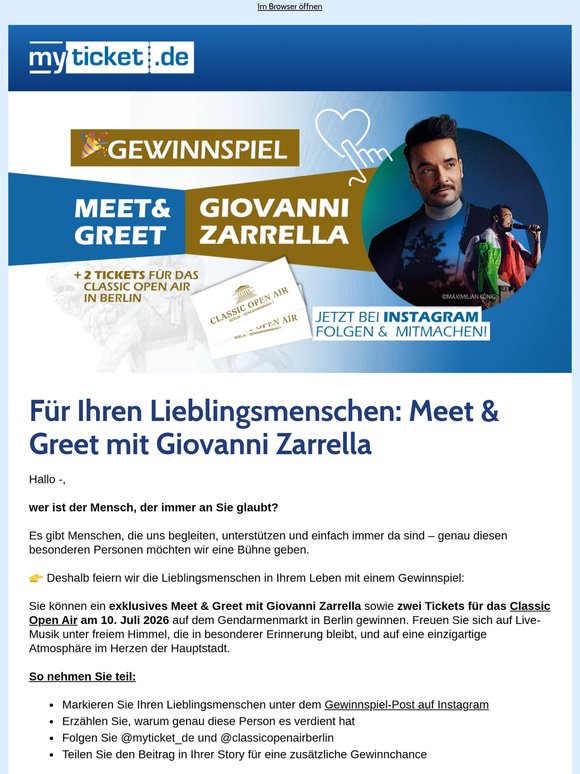 Meet & Greet mit Giovanni Zarrella gewinnen