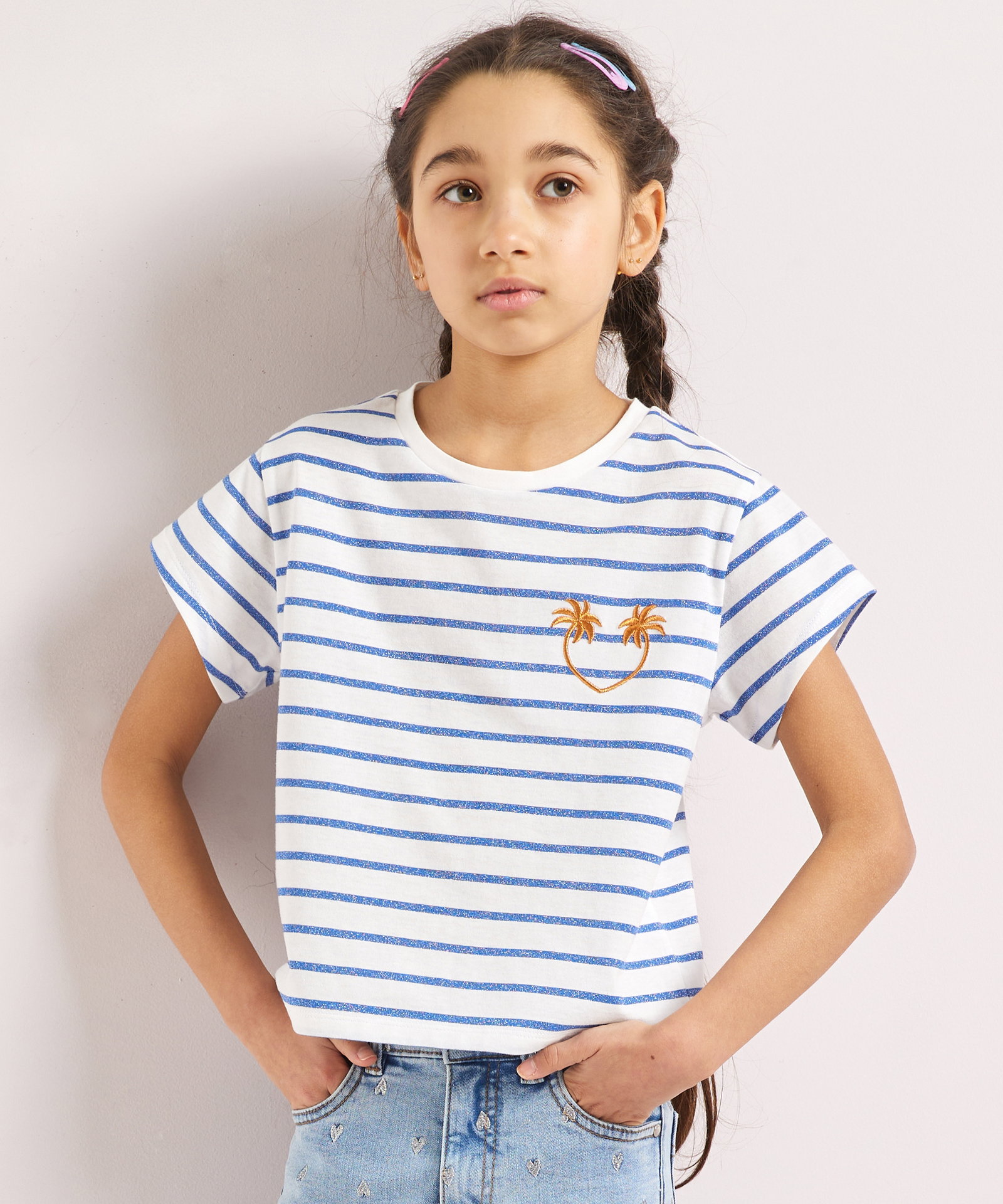 t-shirt glitter strepen
