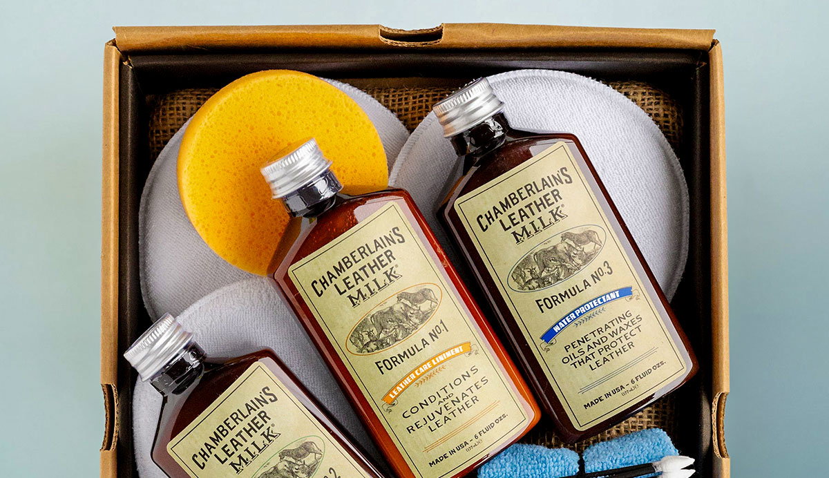 Picture leather care kit.