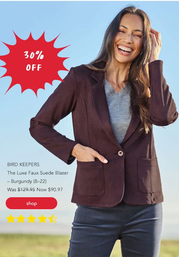 the luxe faux suede blazer