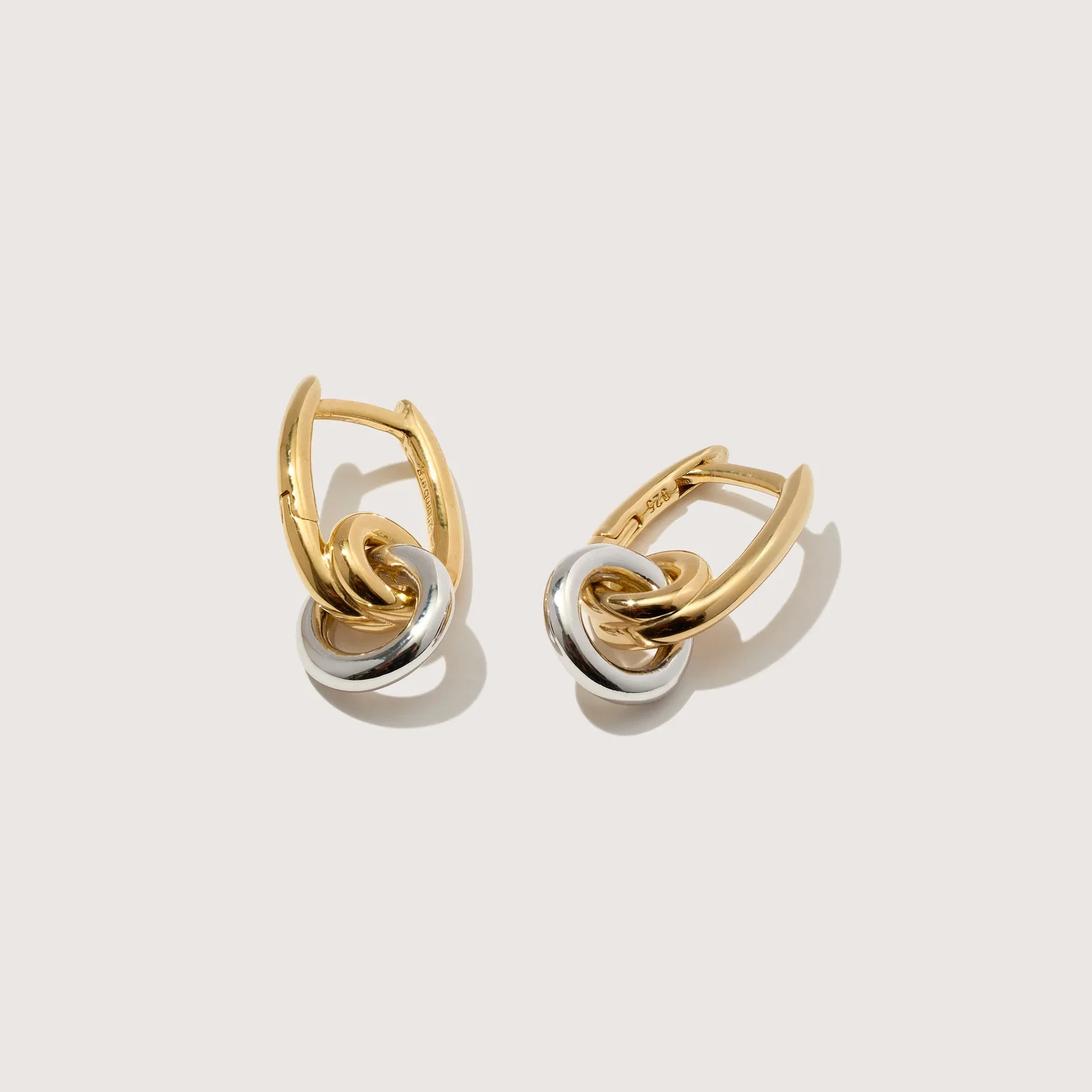 Image of Loop Drop Hoop Earrings