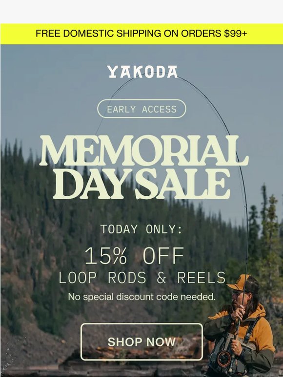 FLASH SALE | 15% Off Loop Rods & Reels