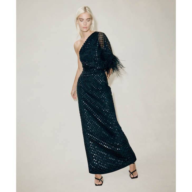 Checkerboard Sequin Gown