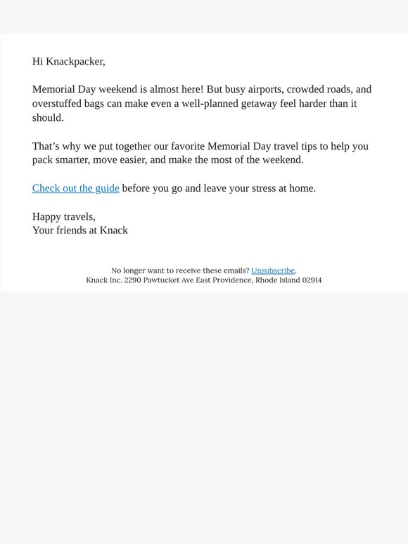 Make Memorial Day Travel Easier