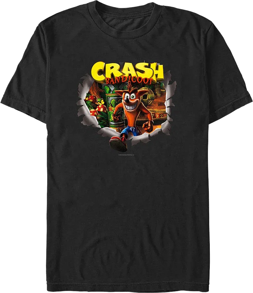 Crashing Through Crash Bandicoot T-Shirt