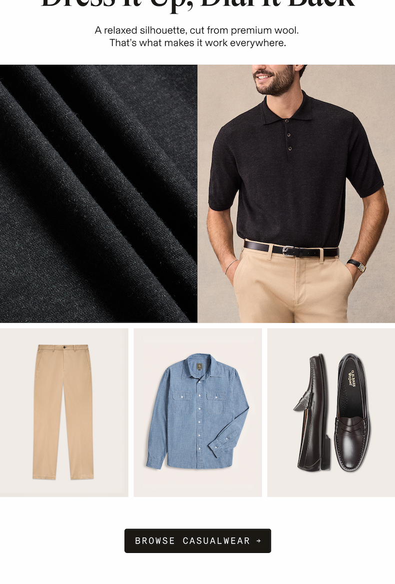Dress it up, dial it back. A relaxed silhouette cut from premium wool, that's what makes it work everywhere.