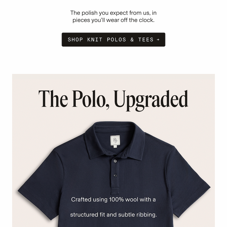 A Better Kind of Basic 100% wool polos and tees