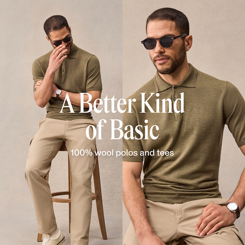 A Better Kind of Basic 100% wool polos and tees