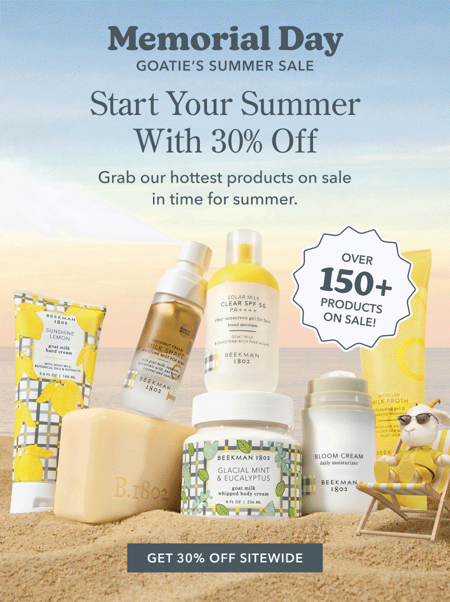 Memorial Day Goatie's Summer Sale | Start Your Summer With 30% Off | Grab our hottest products on sale in time for summer. | Over 150+ products on sale!