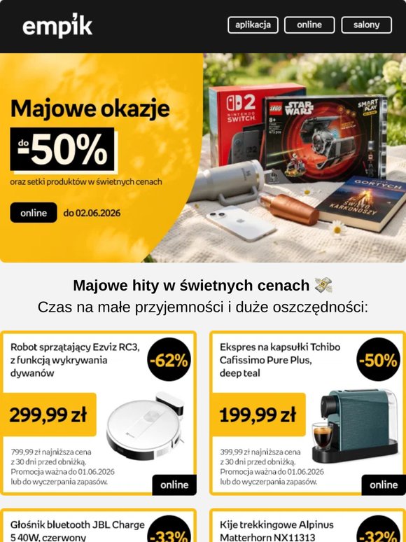 Majowe okazje do -50% 🌼 Twoje ulubione marki taniej!