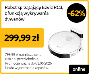 Robot sprzątający Ezviz RC3, z funkcją wykrywania dywanów