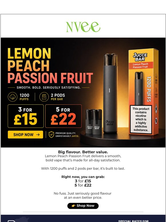 3 for £15 | Lemon Peach Passion Fruit 🔥