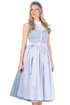 Dirndl lang 2tlg. - KOFLERSEE - blau gemustert