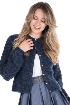 Trachten Strickjacke - AVENARA - tinte, seidenweiß