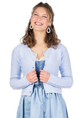 Trachten Strickjacke - LUGANO - hellblau, hellgrün