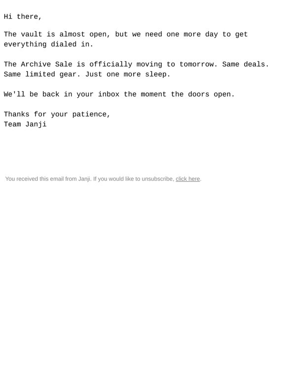 Archive Sale: We'll See You Tomorrow 🔐