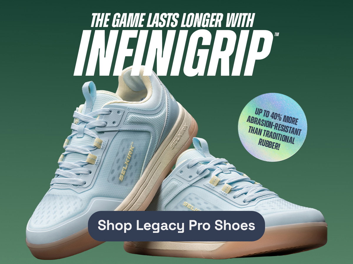 The game lasts longer with InfiniGrip. Shop Legacy Pro Shoes.