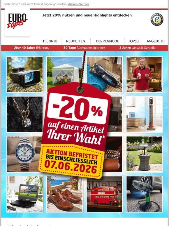 Neuheiten vor Katalog-Start entdecken - 20% Vorteil sichern
