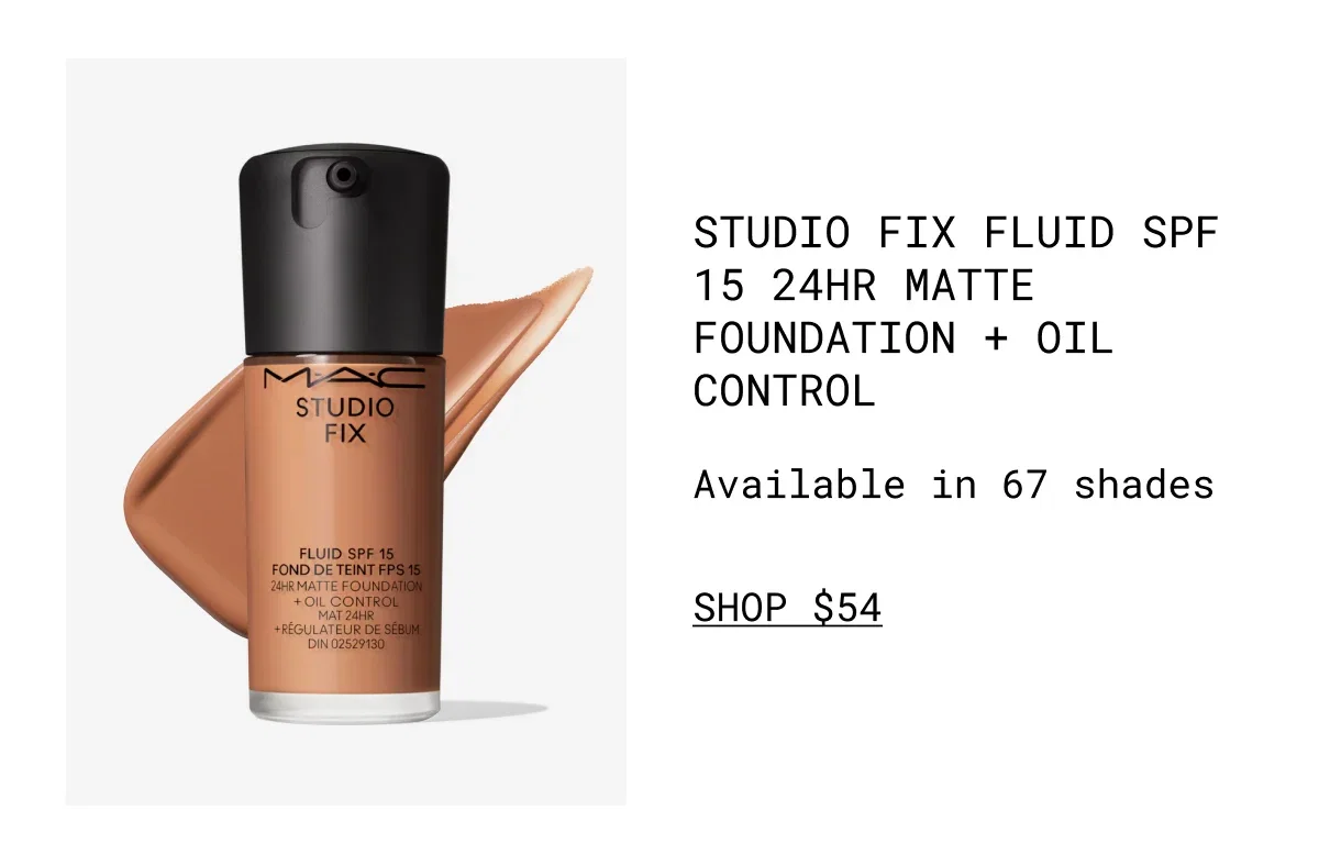 Studio Fix Fluid SPF 15 24HR Matte Foundation + Oil Control | shop $54