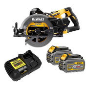 Dewalt DCS577T2 54V XR FLEXVOLT Brushless 190mm Worm Drive Saw, 2x 6.0Ah XR FLEXVOLT Batteries & Charger