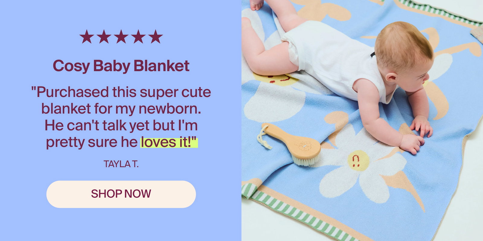 "Purchased this super cute blanket for my newborn. He can't talk yet but I'm pretty sure he loves it!". Shop Cosy Baby Blanket