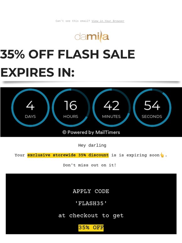 Tick-tock, 35% OFF... 😱