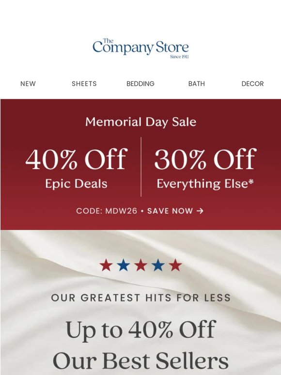 Our best sellers are now up to 40% off