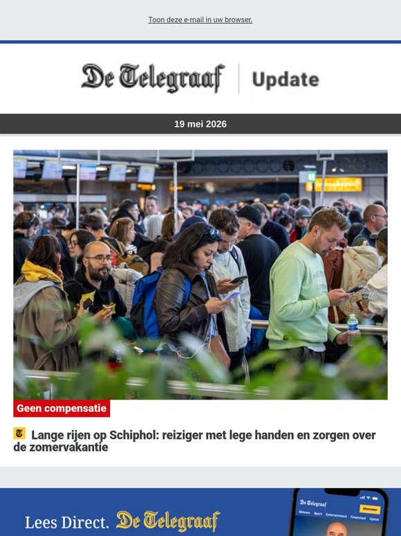 Lange rijen op Schiphol: reiziger met lege handen en zorgen over de zomervakantie