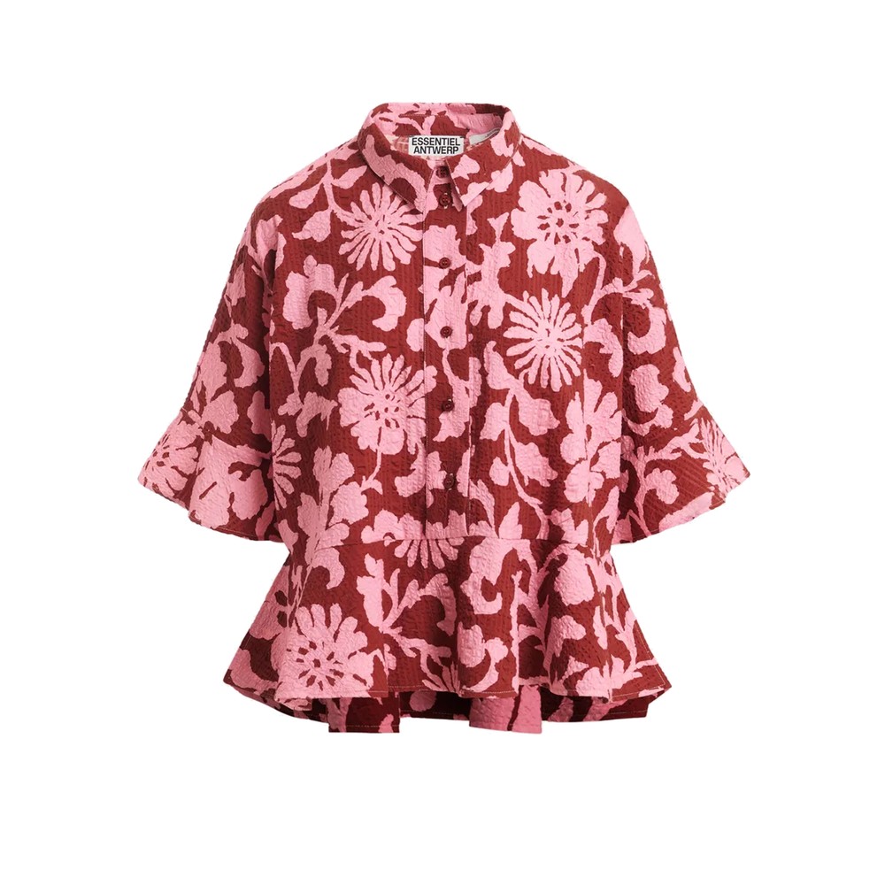 Image of Jaylee Peplum Shirt - Faded Plum