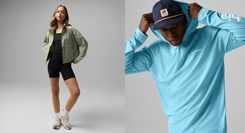 Two stylish models in new summery gear.