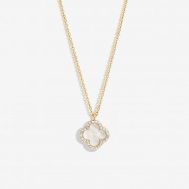 Jon Richard Gold Plated and Mother of Pearl Clover Pendant Necklace